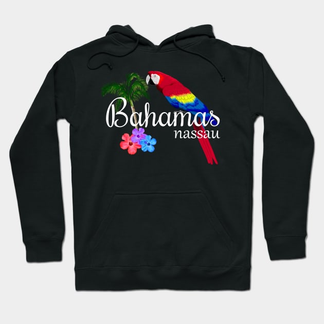 Nassau Bahamas Tropical Island Parrot Hoodie by macdonaldcreativestudios